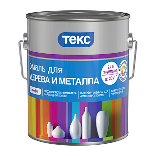 Эмаль ТЕКС Профи для дерева и металла полуматовая (База А) 2.7 л купить