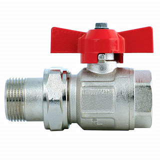 Кран шаровой со сгоном IDEAL ручка бабочка резьба внутренняя-наружная 2", Itap 098 купить