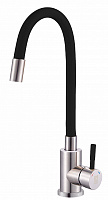 Смеситель ARGO SOLID 35-10 black для кухни пластичный излив хром/черный