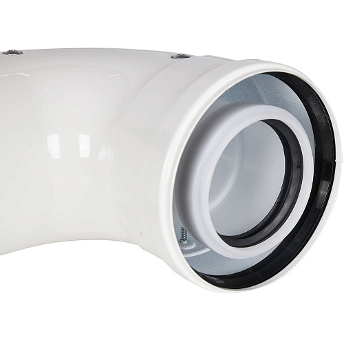 Отвод 90 конденсационный D60 п-м /100 п-м коаксиальный Rommer RCA-8610-010090 купить