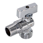 Кран шаровой для бытовых приборов угловой 1/2"*3/4" с обратным клапаном шайба-шайба хром  СТМ CACV1234