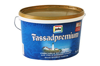 Краска акриловая для фасадов JOBI FassadPremium суперстойкая Белая матовая - 5 л купить
