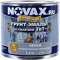 Грунт-эмаль по ржавчине GOODHIM NOVAX с молотковым эффектом серая 39191 2.4 кг