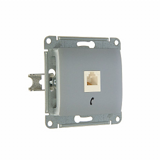 Розетка Schneider GLOSSA  GSL000381T телефонная RJ11 алюминий купить
