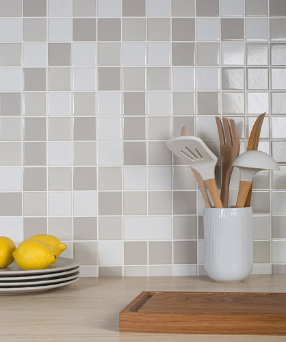 Мозаика керамическая Grey Mix Glossy 48*48мм 30.6*30.6см Starmosaic купить