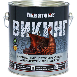 Антисептик гибридный лессирующий Акватекс ВИКИНГ для дерева бесцветный (2.5л) купить