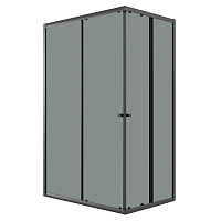 Ограждение душевое Eco 120*90*190 раздвижное профиль черный стекло тонированное Niagara NG-1129-14QT
