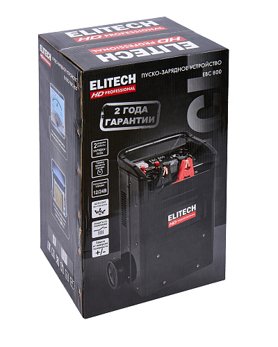 Пуско-зарядное устройство ELITECH HD EBC 800 230В 12-24В пуск.ток 800А купить