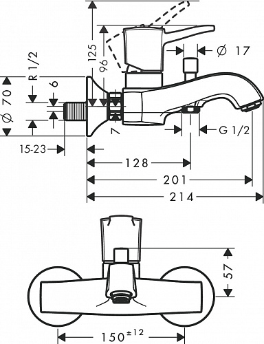 Смеситель HANSGROHE Metropol Classic 31340000 для ванны с коротким изливом хром купить