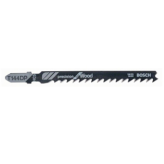 Пилка для лобзика Bosch T144DP HCS Precision for Wood по дереву 5-50мм 2 штуки 2609256726 купить