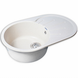 Мойка кухонная GranFest RONDO GF-R-750L овальная с крылом 746*455мм белый купить