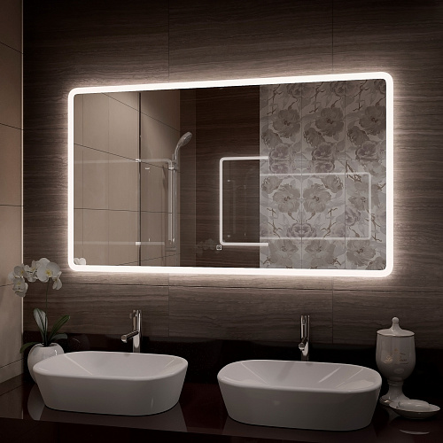 Зеркало Континент Demure 120*70см LED подсветка, сенсор, часы ЗЛП1026 купить