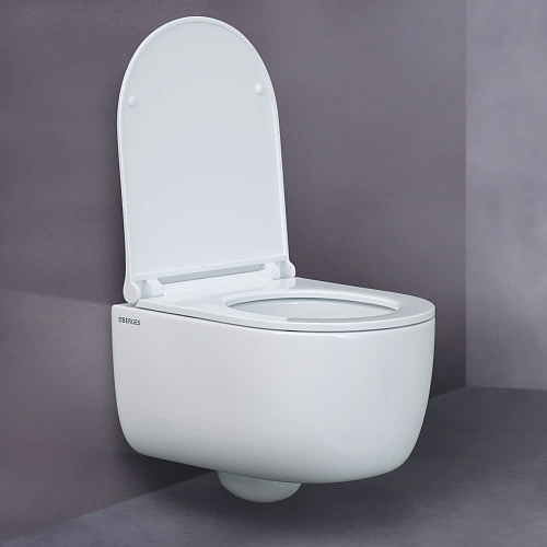 Унитаз подвесной Berges Wasserhaus Ego 082111 безободковый с сиденьем дюропласт Toma Slim SO белый купить