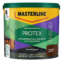 Пропитка защитная Masterline Protex Тиковое дерево 2.5л 50036204