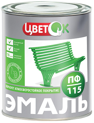 Эмаль ЦветОК ПФ-115 черная (1.9кг) купить