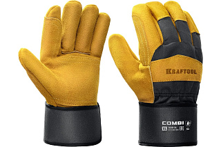 Перчатки спилковые COMBI от мех.воздействий XL KRAFTOOL 11310-XL купить