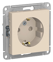 Розетка Atlas Design ATN000245 1-мес З/К шторки бежевый
