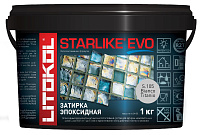 Затирка эпоксидная для плитки + клей для всех видов облицовки STARLIKE EVO  S.105 BIANCO TITANIO серая Litokol 485130002 (1кг)
