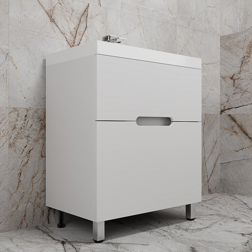 Тумба напольная Матис 70 Белый матовый 2 ящика с умывальником ASTI 70 жасмин Style Line ЛС-00002442/СС-00002472 купить