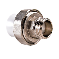 Муфта комбинированная разъемная раструбная полипропилен D20-1/2"HP белый цвет РВК 020562