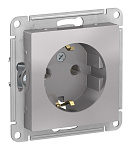 Розетка Schneider Atlas Design алюминий ATN000343