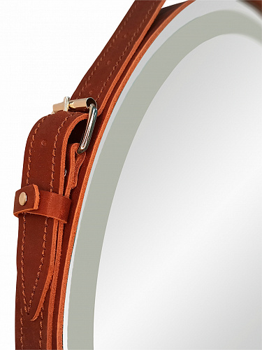 Зеркало Континент Millenium D 65см LED подсветка, коричневый ремень, сенсор ЗЛП836 купить