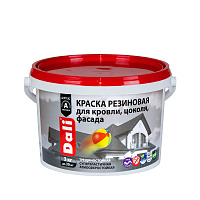 Краска резиновая Dali для кровли цоколя фасада (База А) белый 3 кг