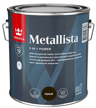 Краска по ржавчине METALLISTA глянцевая черная Tikkurila 700014092 (2.3л) купить