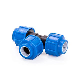 Тройник компрессионный обжимной для ПНД труб 50мм Lammin Lm34014505050(27/1) купить