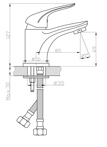 Смеситель KITTO для раковины TOKITO TOK-KIT-1011 купить