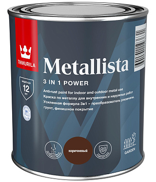 Краска по ржавчине Tikkurila METALLISTA коричневый 0.4 л купить