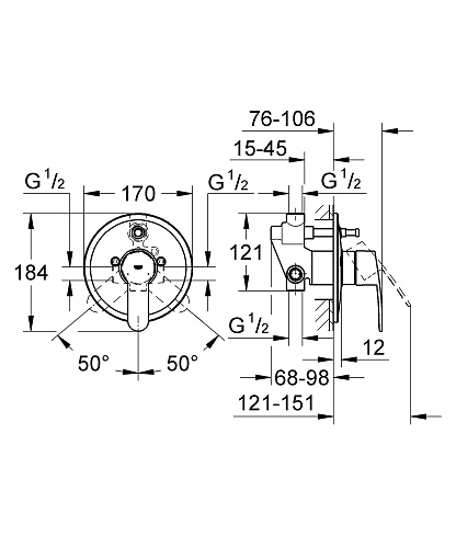 Смеситель Eurostyle Cosmopolitan для ванны цвет хром GROHE 33637002 купить
