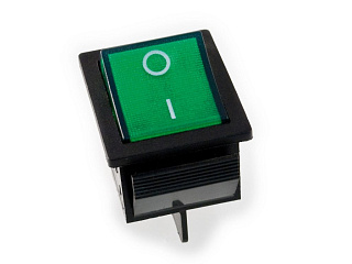 Кнопка (RWB-502.SC-767.IRS-201-1) 250V 16A (RWB-502.SC-767.IRS-201-1)  зеленая с подсветкой купить
