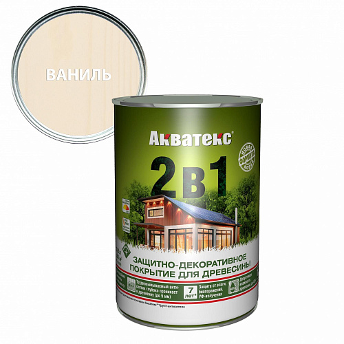 Покрытие защитно-декоративное для дерева "2 в 1" ваниль Акватекс 18102 (0.8л) купить