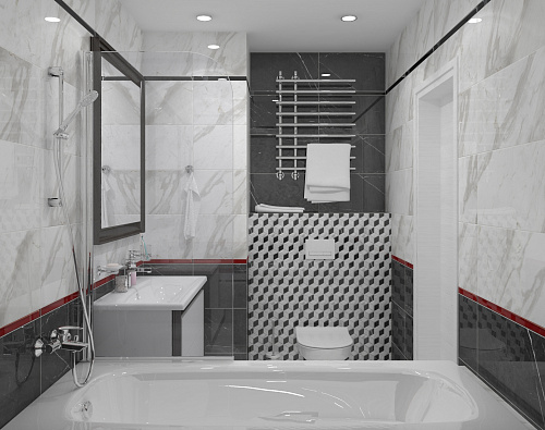 Плитка настенная Royal Stone 29.7*60 см цвет черный, Cersanit RSL231 купить