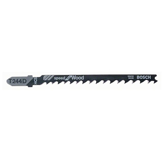 Пилка для лобзика Bosch T244D Speed for Wood по дереву 5-50мм 25 штук 2608633626 купить