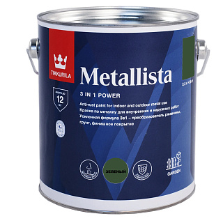 Краска по ржавчине METALLISTA глянцевая зеленая Tikkurila 700014089 (2.3л) купить