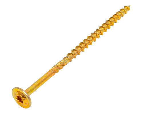 Саморез конструкционный, тарельчатый, прессшайба Torx 6,0*120 100шт желтый цинк Daxmer 00000436041 купить