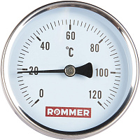 Термометр биметаллический с погружной гильзой 75мм Dn 80мм Rommer RIM-0001-807515