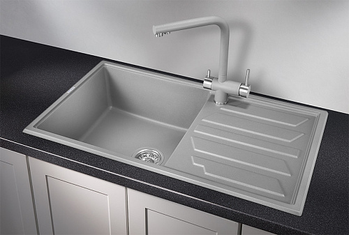 Мойка кухонная Granula GR-8601 прямоугольная 86*50см универсальное крыло алюминиум купить