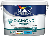 Краска Фасадная Diamond Dulux Professional акриловая гладкая матовая база BW белая (9л)