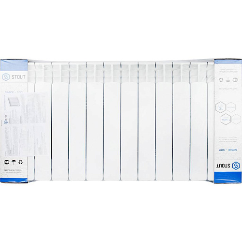 Радиатор Space 500 биметаллический 14 секций RAL 9016 Stout SRB-0310-050014 купить