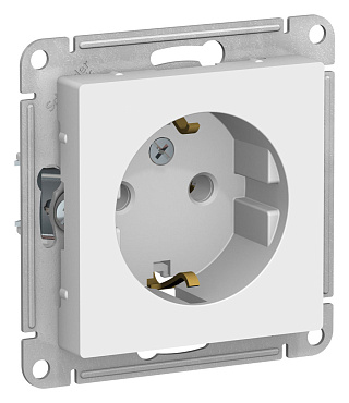 Розетка Atlas Design ATN000143 1-мес З/К белый купить