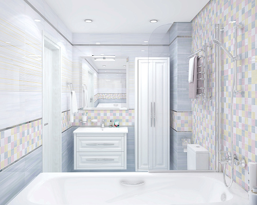 Плитка настенная Spring голубая 25*50см Laparet 34013 купить