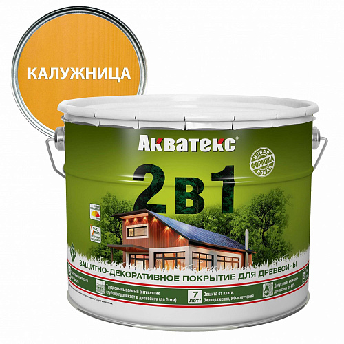 Покрытие защитно-декоративное для дерева "2 в 1" калужница Акватекс 18133  (9л) купить