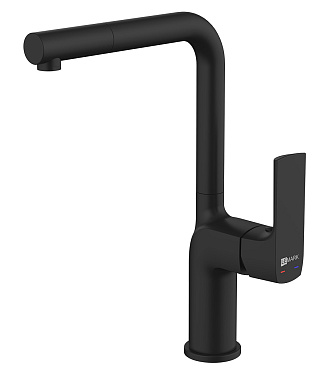 Смеситель для кухни Lemark Ursus LM7205BL с высоким изливом, черный  купить