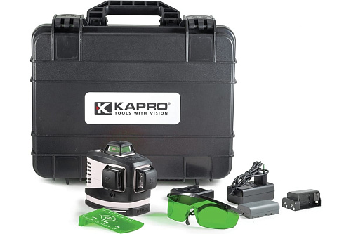 Нивелир уровень лазерный KAPRO 883НG 3D в кейсе зеленый купить