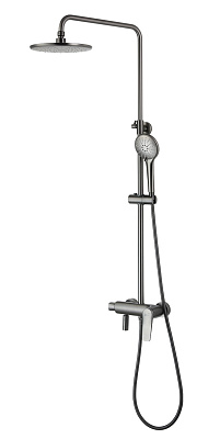 Смеситель для ванны Lemark Bronx LM3762GM с верхней лейкой, графит купить