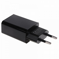 Зарядное устройство сетевое USB (СЗУ) (5V.2100mA) черный (18-2221)