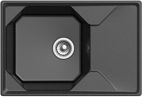 Мойка кухонная GranFest UNIQUE GF-U-740L прямоугольная 1 чаша универсальное крыло черный купить